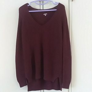 Charlotte Russe purple v neck sweater